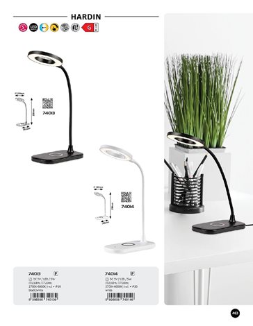74013 LED Stmívatelná dotyková stolní lampa HARDIN 5W 720lm 12