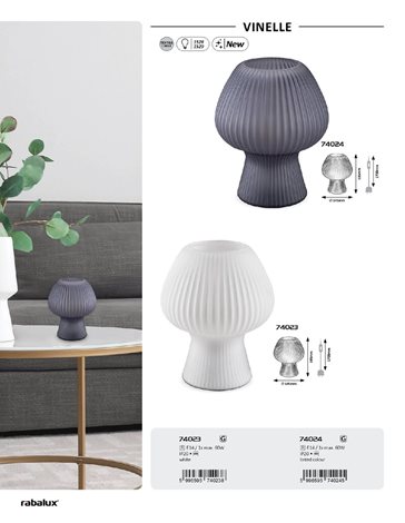 74023 stolní lampa Vinelle E14 1X MAX 60W IP20 8