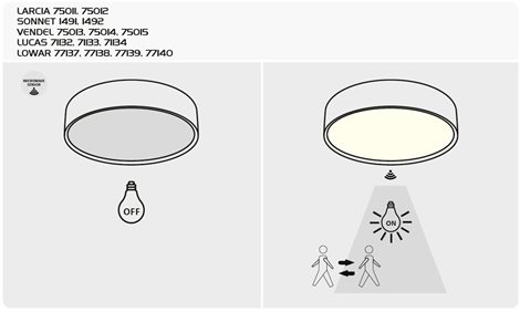 75012 Stropní svítidlo se senzorem LARCIA LED D285mm 19W 1070lm 4000K IP44 bílá 9