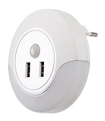 76012 LED Noční světlo do zásuvky se senzorem 2xUSB LED/13,9W/230V 3000K 3