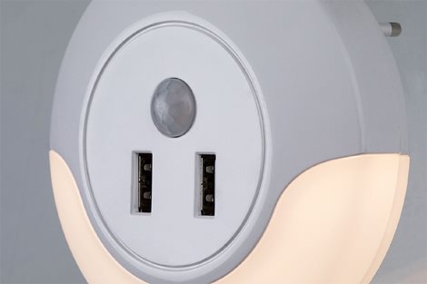 76012 LED Noční světlo do zásuvky se senzorem 2xUSB LED/13,9W/230V 3000K 4