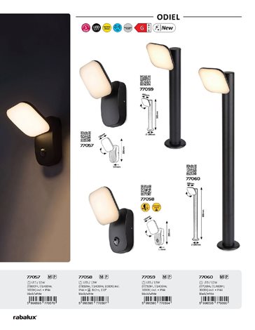77058 Odiel svítidlo černá LED 12W IP44 9