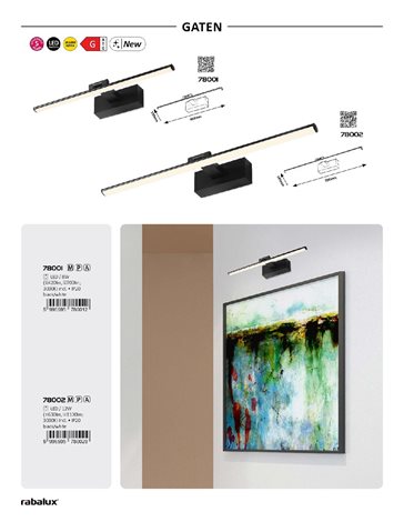 78001 LED Obrazové svítidlo GATEN LED 8W 10