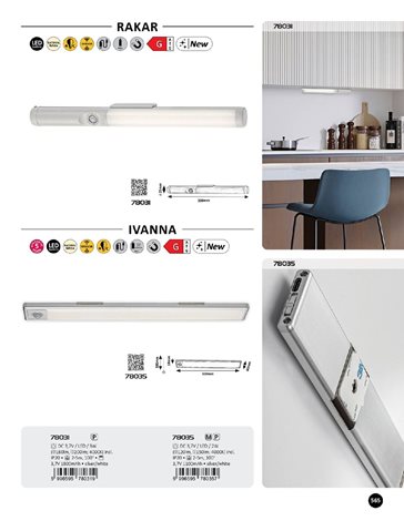 78031 LED Podlinkové svítidlo se senzorem LED/3W/3,7V 4000K 1800 mAh 8