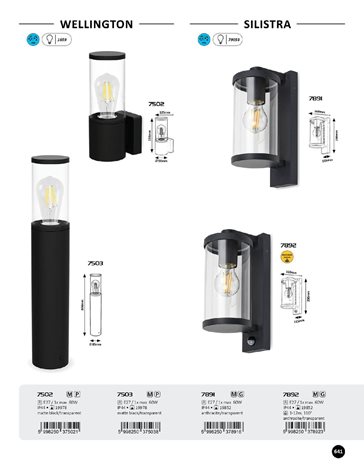 7892 Venkovní nástěnné svítidlo se senzorem SILISTRA 1xE27/60W/230V IP44 6
