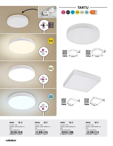 7895 LED venkovní stropní svítidlo TARTU LED 18W 8