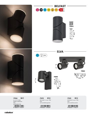 7904 LED Venkovní nástěnné bodové svítidlo BELFAST 2xLED/6,45W/230V IP65 10