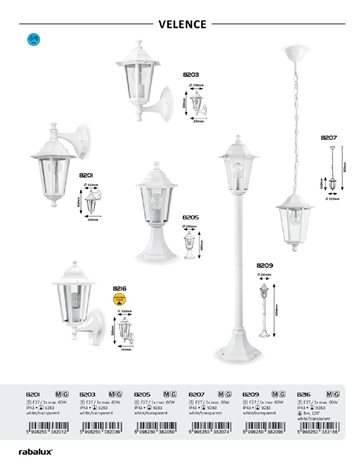 8205 Svítidlo venkovní 1x60W, E27, IP43, bílá barva 4