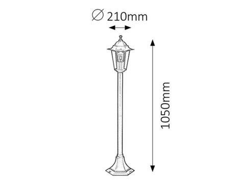 8210 Velence, outdoor floor lamp, E27, 1x60W 2