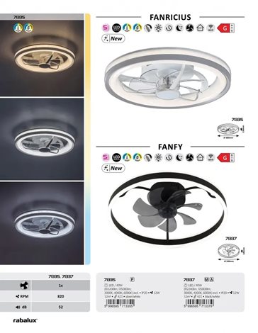71335 Stropní svítidlo s ventilátorem FANRICIUS D480mm LED 40W/2200lm 3000+4000+6000K stříbrná 13