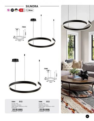 72114 Lustr na lanku SILNORA LED 35W 230V 3000+4000+6500K IP20 10