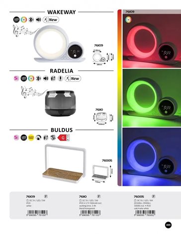 76110 RGB Stolní lampa s reproduktorem RADELIA RGB 3W 3,7V 500mAh IP20 9