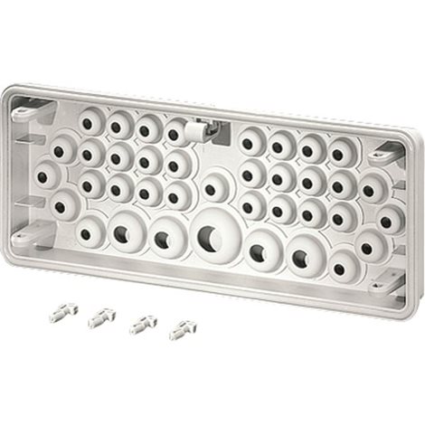 Mi FP 38 Příruba pro stěnu rozvodnice 300mm. S těsnícími membránami 29x 7-12mm, 4x 7-14mm, 1