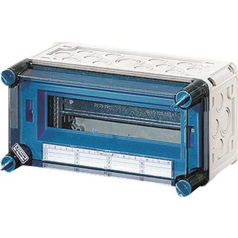 Mi 1112 Jističová rozvodnice IP 65, prostor na 12 modulů v 1 řadě, se svorkovnicí N/PE 1