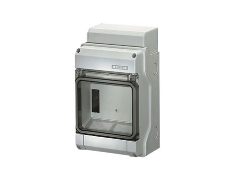 KV 8106 Jističová rozvodnice s kabelovým vstupem IP 65. Prostor na 6 modulů v 1 řadě. Bez  3