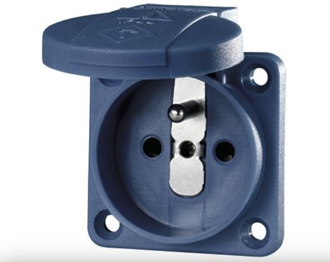 MN-11011 Zásuvka vestavná 16A 230V IP54 schuko modrá