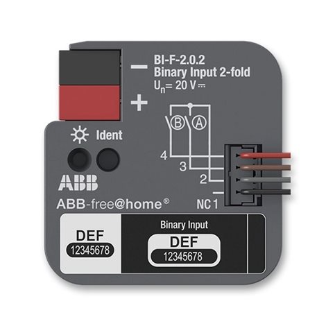 2CDG510023R0011 Modul binárních vstupů 2násobný, zapuštěný; BI-F-2.0.2