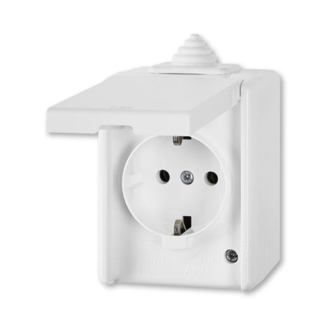 5518-3929 B Zásuvka jednonásobná s víčkem, (schuko), IP 44