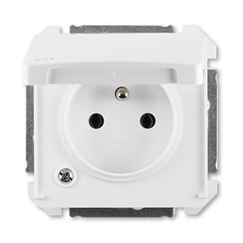 5518G-A02989 B  Zásuvka jednonásobná s ochranným kolíkem, s víčkem, IP44