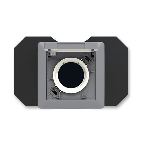 5530T-C67107 141 Zásuvka centrálního vysávání, se základnou a rámečkem; Zoni®, šedá / bílá