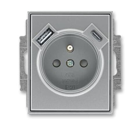5569E-A32357 36 Zásuvka 1násobná s kolíkem, s clonkami, s nabíjením USB-A, USB-C