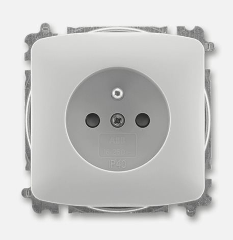 6699A-A06357 S Zásuvka s přepěťovou ochranou, s clonkami, s optickou signalizací poruchy (typ 6619);