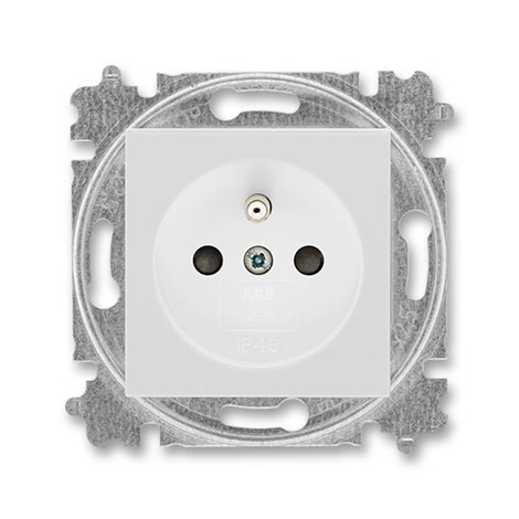 6699H-A06357 16 Zásuvka s přepěťovou ochranou, s clonkami, s optickou signalizací poruchy, šedá / bí