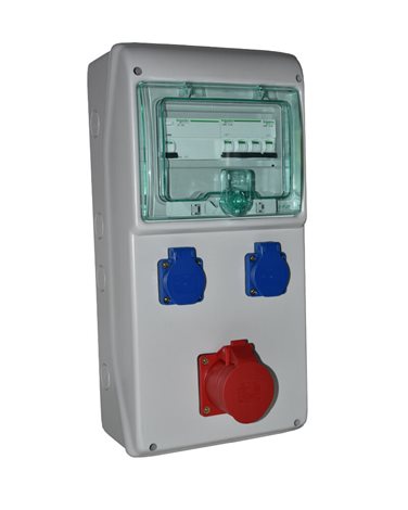 1316503 zásuvková skříň 2x 230V + 1x 5/16A chránič 1