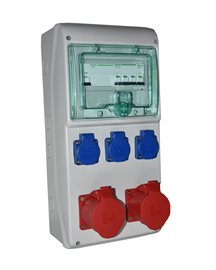 1316512 zásuvková skříň 3x 230V + 2x5/32A chránič