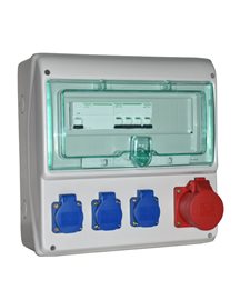 1316606 zásuvková skříň 3x 230V + 1x5/16A chránič