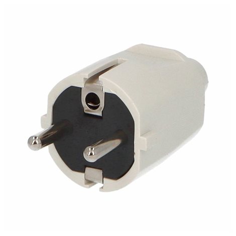 Vidlice 1105-B IP20/230V/16A - domovní, PVC, bílá