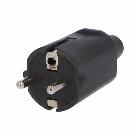 Vidlice 1106 IP20/230V/16A - domovní, gumová, černá