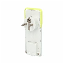 Vidlice 1110 IP20/230V/16A s ochranným kolíkem, PVC, bílá, extra plochá
