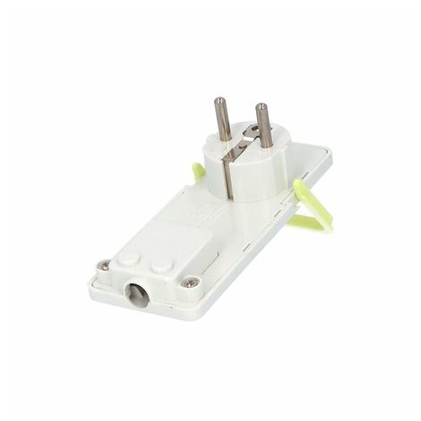 Vidlice 1110 IP20/230V/16A s ochranným kolíkem, PVC, bílá, extra plochá 2