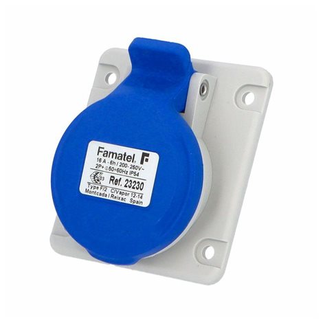 Zásuvka vestavná 23230 IP44/230V/16A/3P 6h, šikmá 10° - SpeedPRO