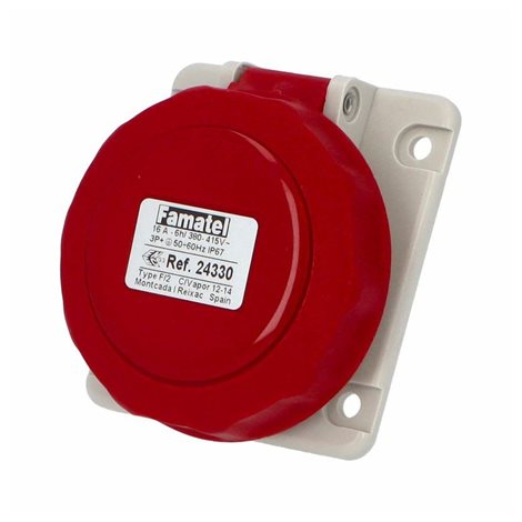 Zásuvka vestavná 24330 IP67/400V/16A/4P 6h, šikmá 10° - SpeedPRO