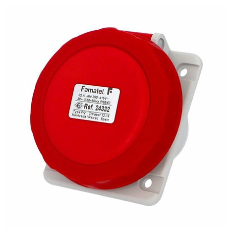 Zásuvka vestavná 24332 IP67/400V/32A/4P 6h, šikmá 10° - SpeedPRO