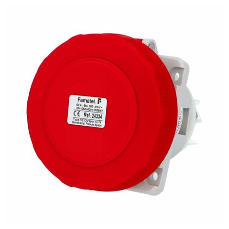 Zásuvka vestavná 24334 IP67/400V/63A/4P 6h, šikmá 10° - SpeedPRO 1
