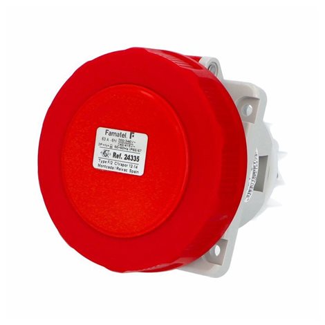 Zásuvka vestavná 24335 IP67/400V/63A/5P 6h, šikmá 10°