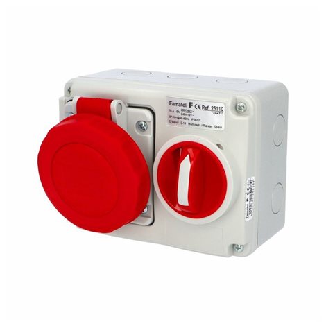Zásuvka nástěnná blokovaná 25110 IP67/400V/16A/5P 6h - SpeedPRO