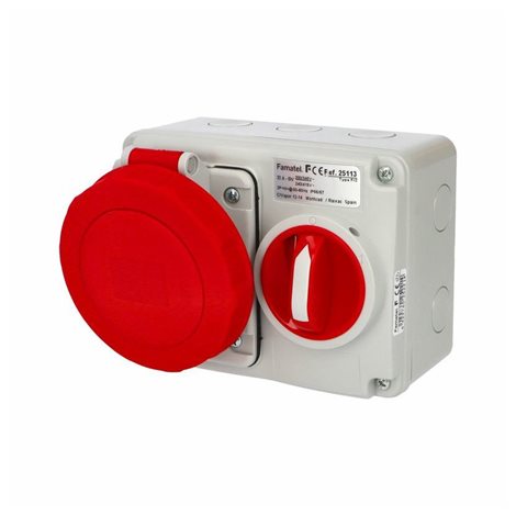 Zásuvka nástěnná blokovaná 25113 IP67/400V/32A/5P 6h - SpeedPRO
