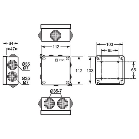 Krabice AcquaBOX 3011 IP55 112x112x64mm 2