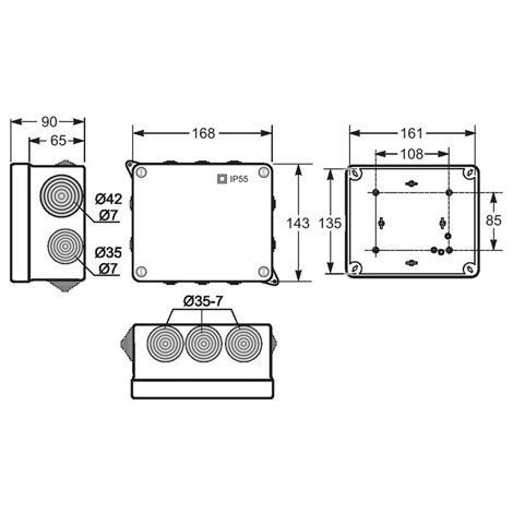 Krabice AcquaBOX 3013 IP55 170x140x90mm 2