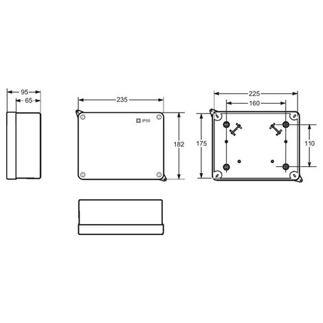 Krabice AcquaBOX 3044 IP55 235x182x95mm průhledné víko, hladké boky 2
