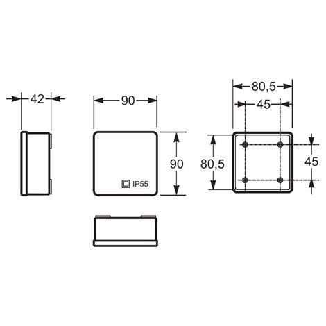 Krabice AcquaBOX 3062 IP55 90x90x42mm 2