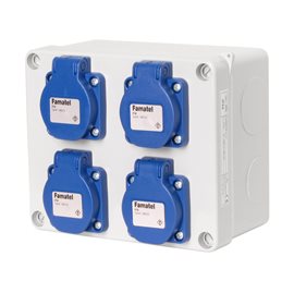 Krabice 3065 IP54 4x230V s ochr. kolíkem, 170x140x90mm, hladké boky