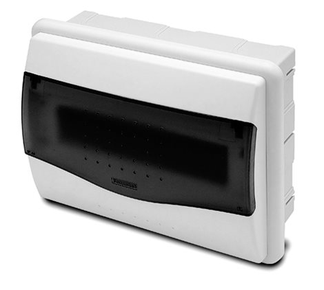 Rozvodnice NUOVA 3508 IP40, 8mod., pod omítku, průhl. dveře, 215x260x100mm