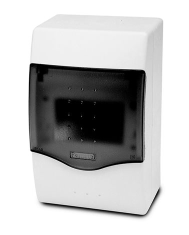 Rozvodnice NUOVA 3604 IP40, 4mod., na omítku, průhl. dveře, 195x115x100mm
