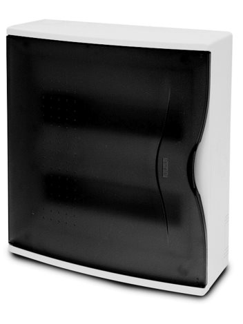 Rozvodnice NUOVA 3624 IP40, 24mod., na omítku, průhl. dveře, 350x310x110mm