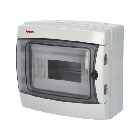 Rozvodnice Acqua 3908-T IP65, 8mod., na omítku, průhl. dveře, 215x235x110mm